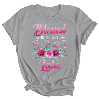 Personalized Blessed To Be Called Lala Custom Grandkids Name Mothers Day Birthday Christmas Rose Butterfly Shirt & Tank Top | teecentury