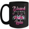 Personalized Blessed To Be Called Lala Custom Grandkids Name Mothers Day Birthday Christmas Rose Butterfly Mug | teecentury