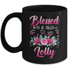 Personalized Blessed To Be Called Lolly Custom Grandkids Name Mothers Day Birthday Christmas Rose Butterfly Mug | teecentury