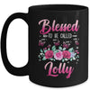 Personalized Blessed To Be Called Lolly Custom Grandkids Name Mothers Day Birthday Christmas Rose Butterfly Mug | teecentury