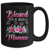 Personalized Blessed To Be Called Mamaw Custom Grandkids Name Mothers Day Birthday Christmas Rose Butterfly Mug | teecentury