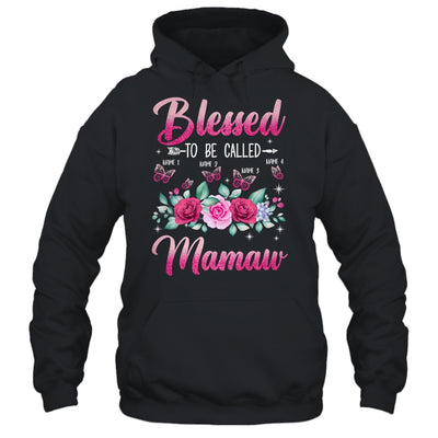 Personalized Blessed To Be Called Mamaw Custom Grandkids Name Mothers Day Birthday Christmas Rose Butterfly Shirt & Tank Top | teecentury