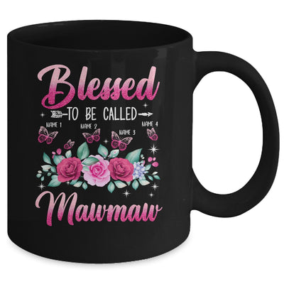 Personalized Blessed To Be Called Mawmaw Custom Grandkids Name Mothers Day Birthday Christmas Rose Butterfly Mug | teecentury