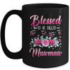 Personalized Blessed To Be Called Mawmaw Custom Grandkids Name Mothers Day Birthday Christmas Rose Butterfly Mug | teecentury