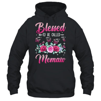 Personalized Blessed To Be Called Memaw Custom Grandkids Name Mothers Day Birthday Christmas Rose Butterfly Shirt & Tank Top | teecentury