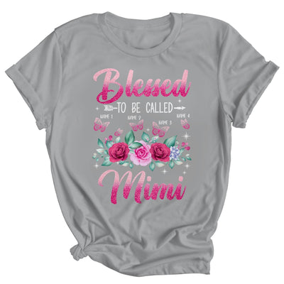 Personalized Blessed To Be Called Mimi Custom Grandkids Name Mothers Day Birthday Christmas Rose Butterfly Shirt & Tank Top | teecentury