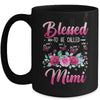 Personalized Blessed To Be Called Mimi Custom Grandkids Name Mothers Day Birthday Christmas Rose Butterfly Mug | teecentury