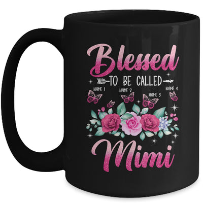 Personalized Blessed To Be Called Mimi Custom Grandkids Name Mothers Day Birthday Christmas Rose Butterfly Mug | teecentury