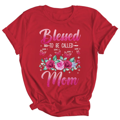 Personalized Blessed To Be Called Mom Custom Kids Name Mothers Day Birthday Christmas Rose Butterfly Shirt & Tank Top | teecentury