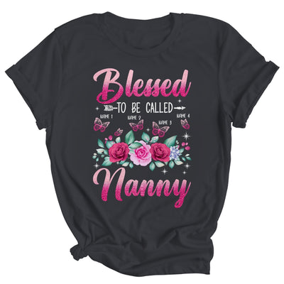 Personalized Blessed To Be Called Nanny Custom Kids Name Mothers Day Birthday Christmas Rose Butterfly Shirt & Tank Top | teecentury