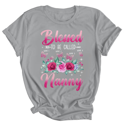 Personalized Blessed To Be Called Nanny Custom Kids Name Mothers Day Birthday Christmas Rose Butterfly Shirt & Tank Top | teecentury