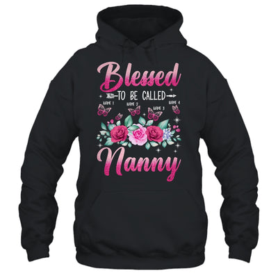 Personalized Blessed To Be Called Nanny Custom Kids Name Mothers Day Birthday Christmas Rose Butterfly Shirt & Tank Top | teecentury