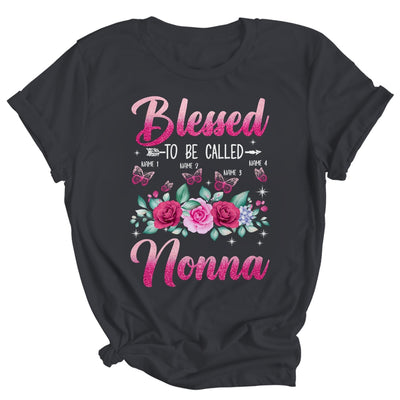 Personalized Blessed To Be Called Nonna Custom Grandkids Name Mothers Day Birthday Christmas Rose Butterfly Shirt & Tank Top | teecentury