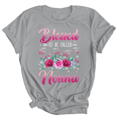 Personalized Blessed To Be Called Nonna Custom Grandkids Name Mothers Day Birthday Christmas Rose Butterfly Shirt & Tank Top | teecentury