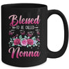 Personalized Blessed To Be Called Nonna Custom Grandkids Name Mothers Day Birthday Christmas Rose Butterfly Mug | teecentury
