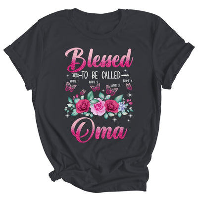 Personalized Blessed To Be Called Oma Custom Grandkids Name Mothers Day Birthday Christmas Rose Butterfly Shirt & Tank Top | teecentury