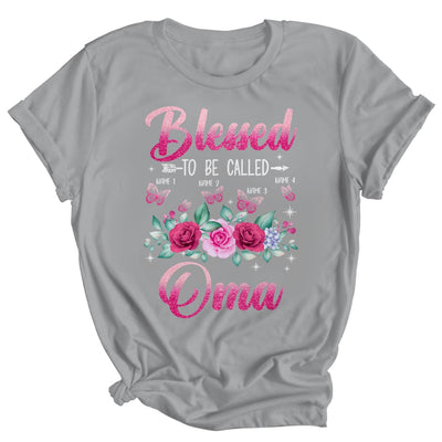 Personalized Blessed To Be Called Oma Custom Grandkids Name Mothers Day Birthday Christmas Rose Butterfly Shirt & Tank Top | teecentury