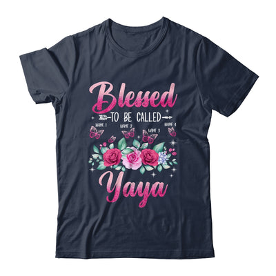 Personalized Blessed To Be Called Yaya Custom Kids Name Mothers Day Birthday Christmas Rose Butterfly Shirt & Tank Top | teecentury