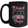 Personalized Blessed To Be Called Yaya Custom Kids Name Mothers Day Birthday Christmas Rose Butterfly Mug | teecentury
