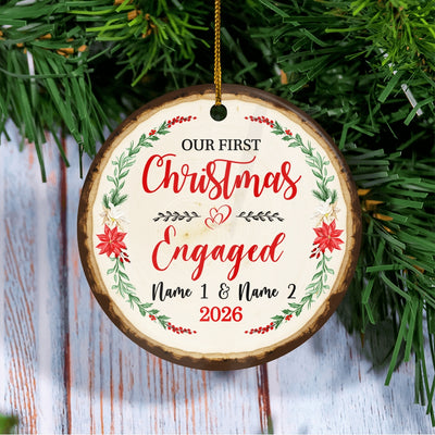 Personalized Christmas Ornament Let's Make Memories Custom for Engaged Getting Married Wedding Couple Customized Christmas Tree Ornament | teecentury
