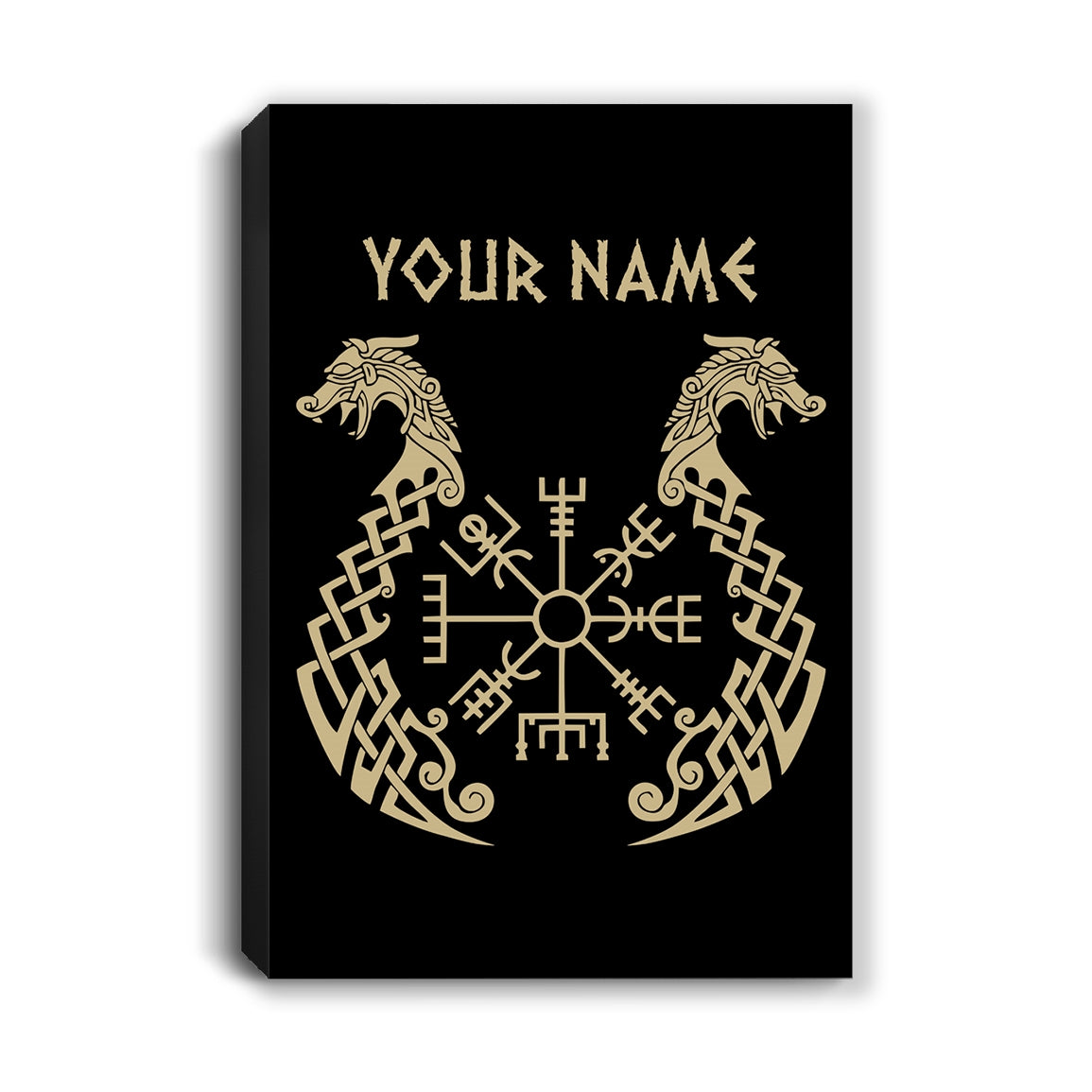 Personalized Custom Name Viking Canvas Nordic Scandinavian Norse Runes For Men Women Mom Dad Lovers Birthday Christmas Custom Wall Art Print Framed Canvas | teecentury