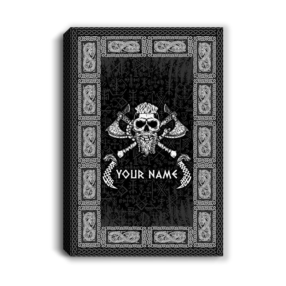 Personalized Custom Name Viking Canvas Odin God Celtic Scandinavian Norse Runes For Men Women Mom Dad Lovers Birthday Christmas Custom Wall Art Print Framed Canvas | teecentury