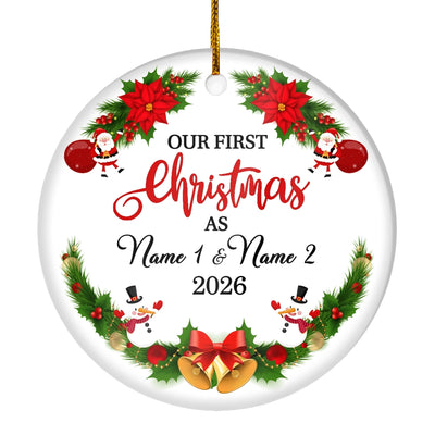Personalized Custom Our First Christmas Merry Christmas Gift For New Home Customized Christmas Tree Ornament | teecentury