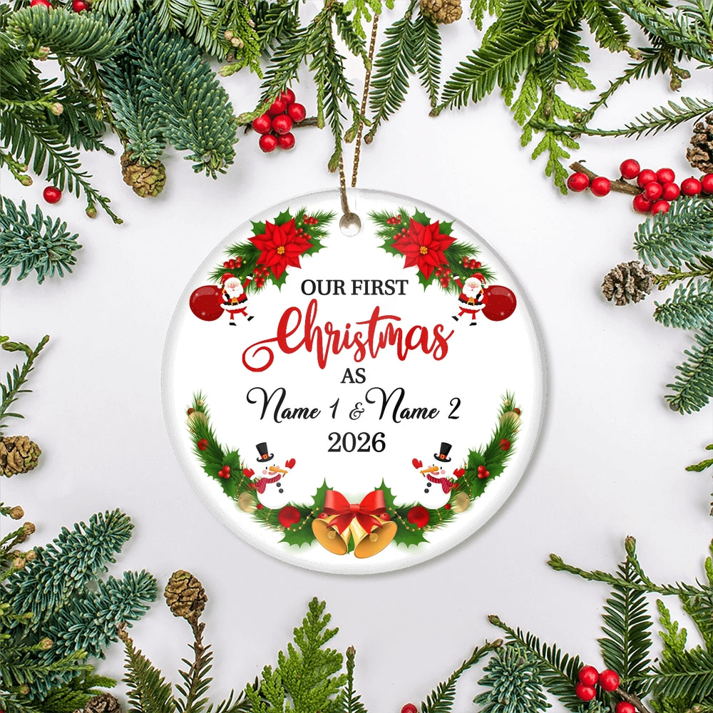 Personalized Custom Our First Christmas Merry Christmas Gift For New Home Customized Christmas Tree Ornament | teecentury