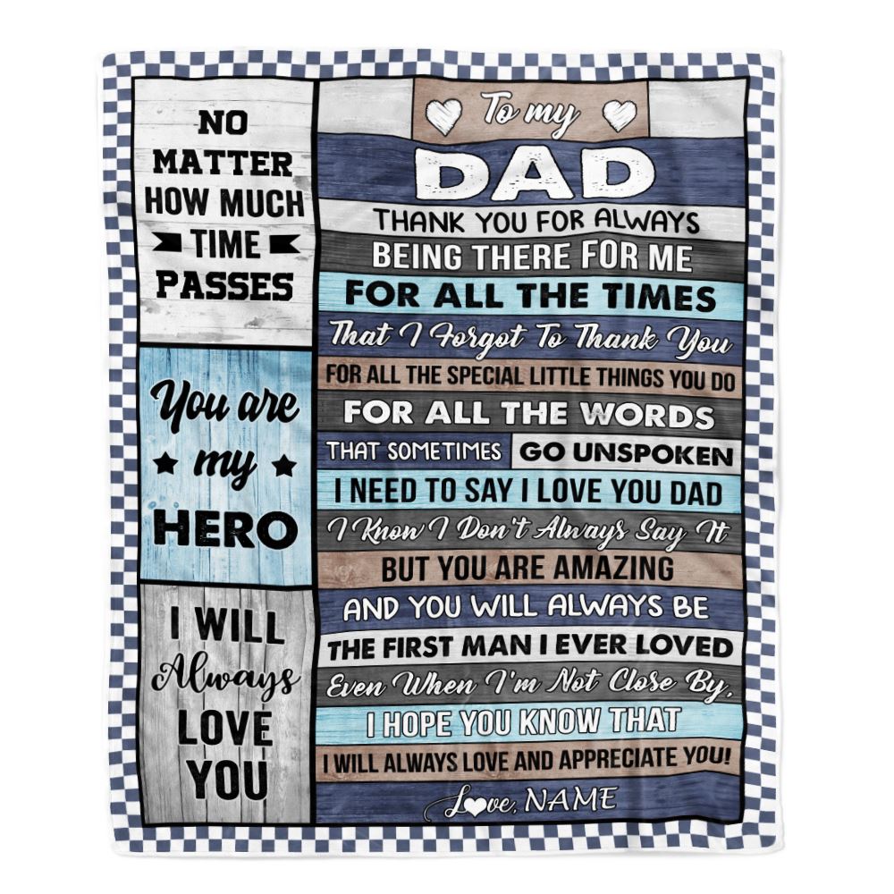 Personalized Dear Dad Blanket From Daughter Son Wood Dad Who Wants Nothing Dad Birthday Fathers Day Thanksgiving Christmas Customized Gift Fleece Blanket | teecentury