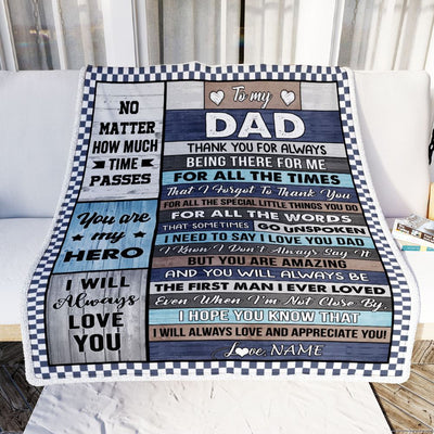 Personalized Dear Dad Blanket From Daughter Son Wood Dad Who Wants Nothing Dad Birthday Fathers Day Thanksgiving Christmas Customized Gift Fleece Blanket | teecentury