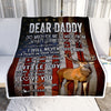 Personalized Dear Daddy Blanket From Son Little Boy Usa Flag Thank You I Love You Dad Deer Father's Day Birthday Christmas Customized Fleece Blanket Blanket | Teecentury.com