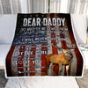 Personalized Dear Daddy Blanket from Daughter Little Girl USA Flag Thank You I Love You Dad Deer Father's Day Birthday Christmas Customized Fleece Blanket Blanket | Teecentury.com
