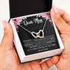 Interlocking Hearts Necklace | Personalized Dear Mom Necklace From Daughter Son Like An Angel Mom Mothers Day Women Birthday Thanksgiving Christmas Jewelry Customized Gift Box Message Card | teecentury