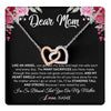 Interlocking Hearts Necklace Stainless Steel & Rose Gold Finish | 1 | Personalized Dear Mom Necklace From Daughter Son Like An Angel Mom Mothers Day Women Birthday Thanksgiving Christmas Jewelry Customized Gift Box Message Card | teecentury