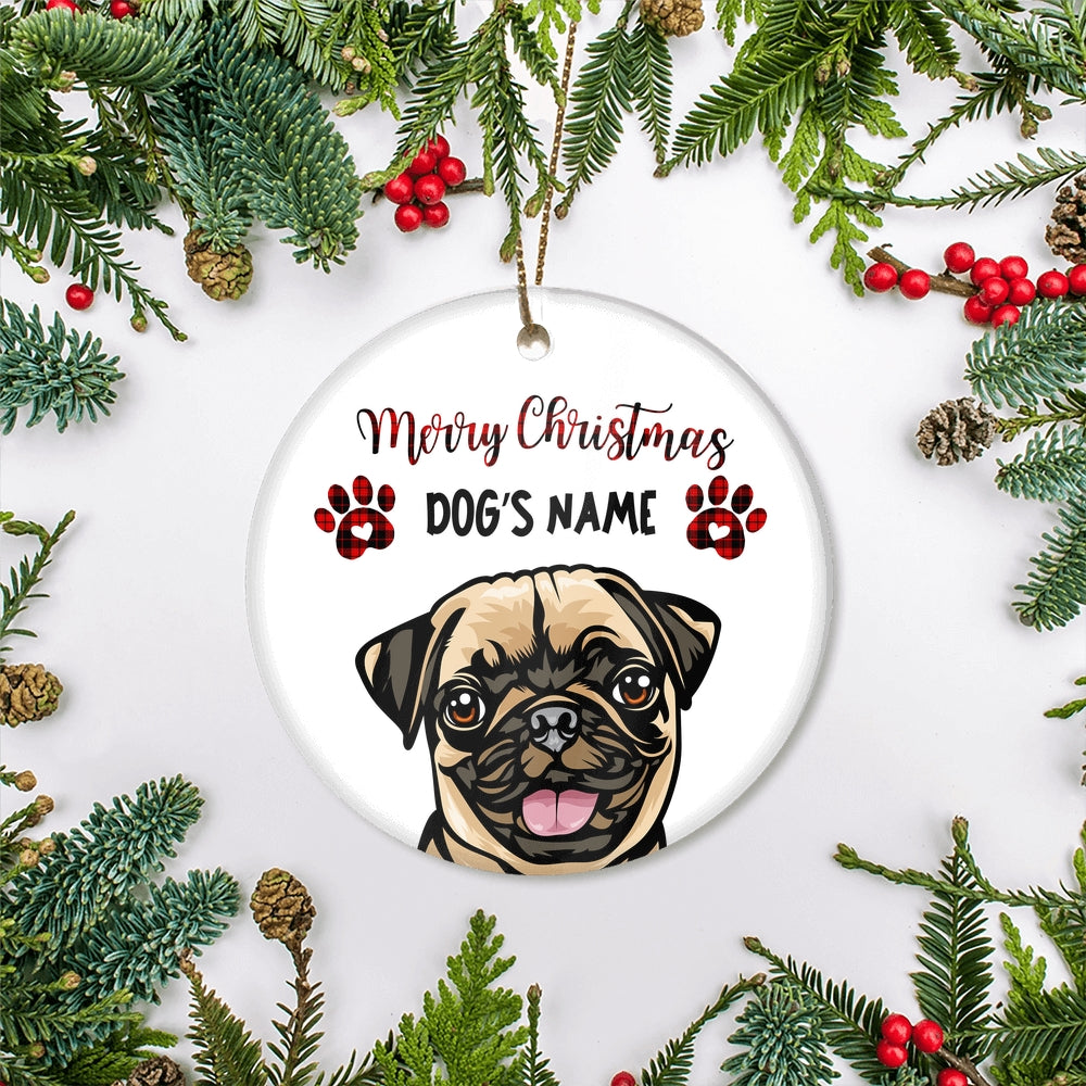 Personalized Dog Ornament For Christmas Dog Mom Dad Gifts Breed For Dog Owners Dog Memorial Customized Christmas Tree Ornament | teecentury