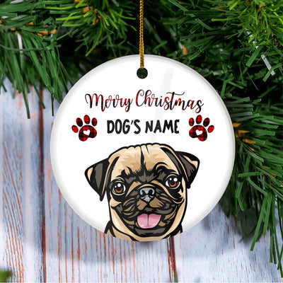Personalized Dog Ornament For Christmas Dog Mom Dad Gifts Breed For Dog Owners Dog Memorial Customized Christmas Tree Ornament | teecentury