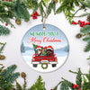 Personalized Dog Ornament Red Car We Woof You A Merry Christmas Pet Custom Gift For Dog Lovers Customized Christmas Tree Ornament | teecentury