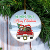 Personalized Dog Ornament Red Car We Woof You A Merry Christmas Pet Custom Gift For Dog Lovers Customized Christmas Tree Ornament | teecentury