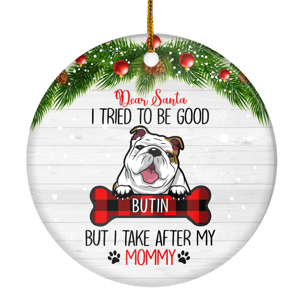 Personalized Dog Ornaments Dog Dad Mom Lover Customized Christmas Tree Ornament | teecentury