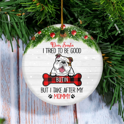 Personalized Dog Ornaments Dog Dad Mom Lover Customized Christmas Tree Ornament | teecentury