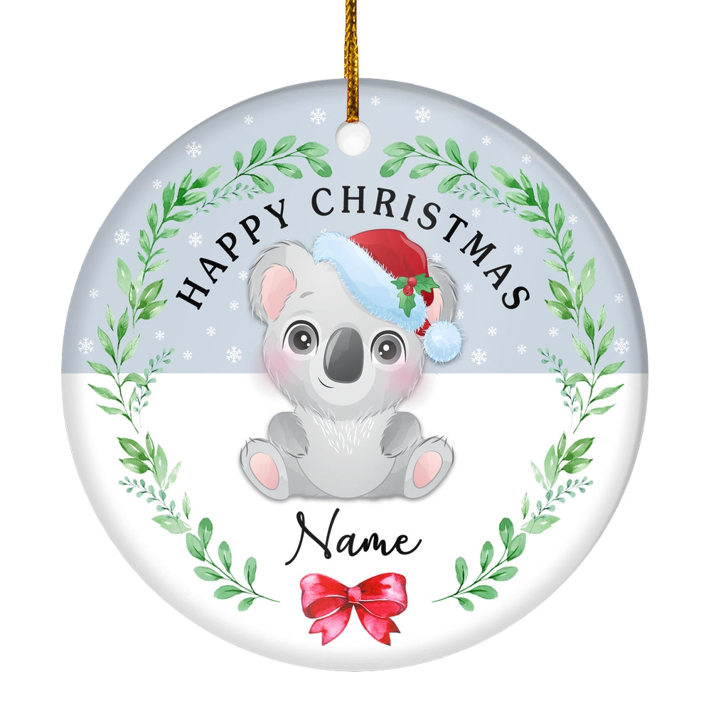 Personalized First Christmas Baby Ornament Custom Baby's Name Cute Koala First Christmas Baby (05) Customized Christmas Tree Ornament | teecentury