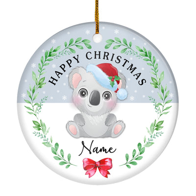 Personalized First Christmas Baby Ornament Custom Baby's Name Cute Koala First Christmas Baby (05) Customized Christmas Tree Ornament | teecentury