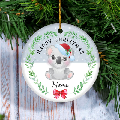 Personalized First Christmas Baby Ornament Custom Baby's Name Cute Koala First Christmas Baby (05) Customized Christmas Tree Ornament | teecentury