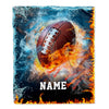 Personalized Football Blanket Fire Water A Nice Night American Flag Printed 3D Sport Lover Kids Men Women Birthday Christmas Customized Fleece Blanket Blanket | Teecentury.com