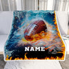 Personalized Football Blanket Fire Water A Nice Night American Flag Printed 3D Sport Lover Kids Men Women Birthday Christmas Customized Fleece Blanket Blanket | Teecentury.com