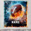 Personalized Football Blanket Fire Water A Nice Night American Flag Printed 3D Sport Lover Kids Men Women Birthday Christmas Customized Fleece Blanket Blanket | Teecentury.com