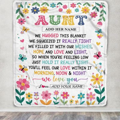 Personalized Gifts For Aunt From Niece Nephew Blanket We Hugged This Blanket Floral Presents Birthday Gift For Aunt Gifts Customized Fleece Throw Blanket | teecentury