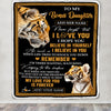 Personalized Gifts For Bonus Daughter Blanket From Stepmother Stepdad Tiger My Love For You Is Forever Stepdaughter Birthday Gifts Christmas Fleece Blanket | teecentury