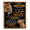 Personalized Gifts For Bonus Son Blanket From Stepmother Lion My Love For You Is Forever Stepson Birthday Gifts Christmas Custom Fleece Blanket | teecentury