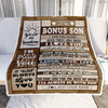 Personalized Gifts For Bonus Son From Stepmom Stepdad Blanket Wood Love You Fathers Day Stepson Gifts Birthday Graduation Christmas Customized Fleece Blanket | teecentury